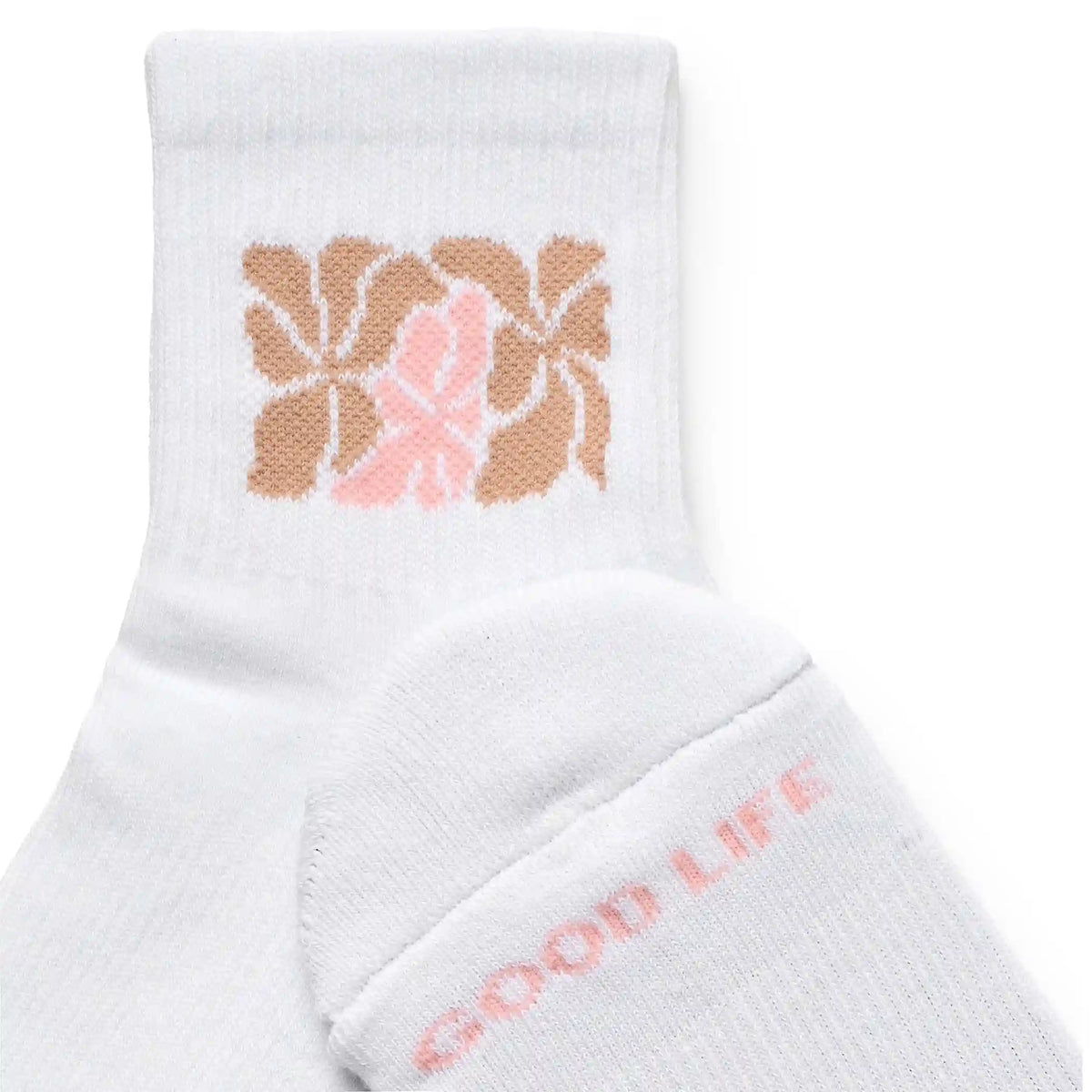 Wavy Shortie Socks in Tan