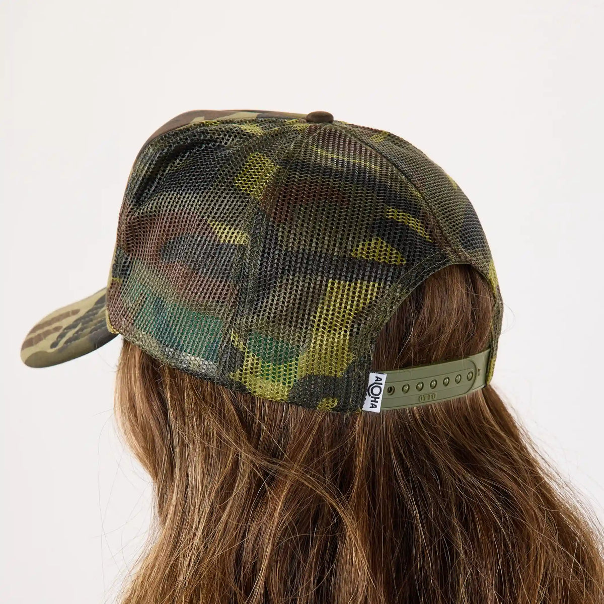 Foam Trucker Hat | ALOHA - Tangerine on Camo