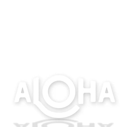 White ALOHA Decal Large