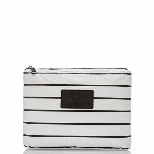 Mid Pouch | Pinstripe - Black on White