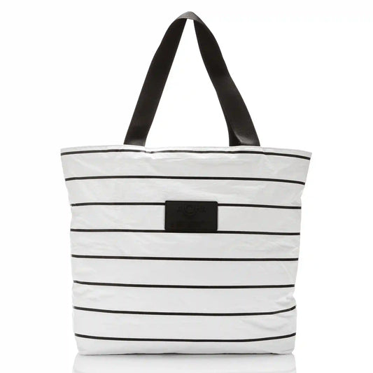 Pinstripe Day Tripper in Black on White